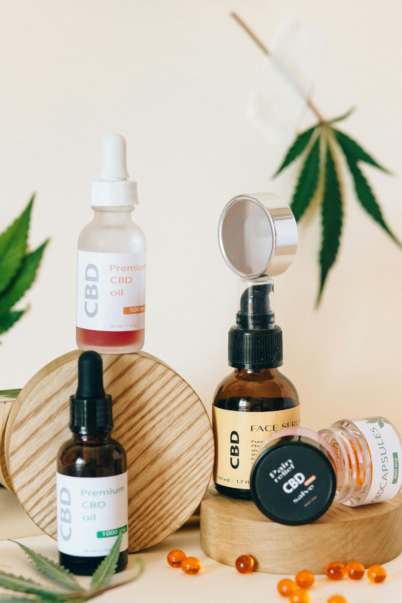 Wellness capsules and calming setup