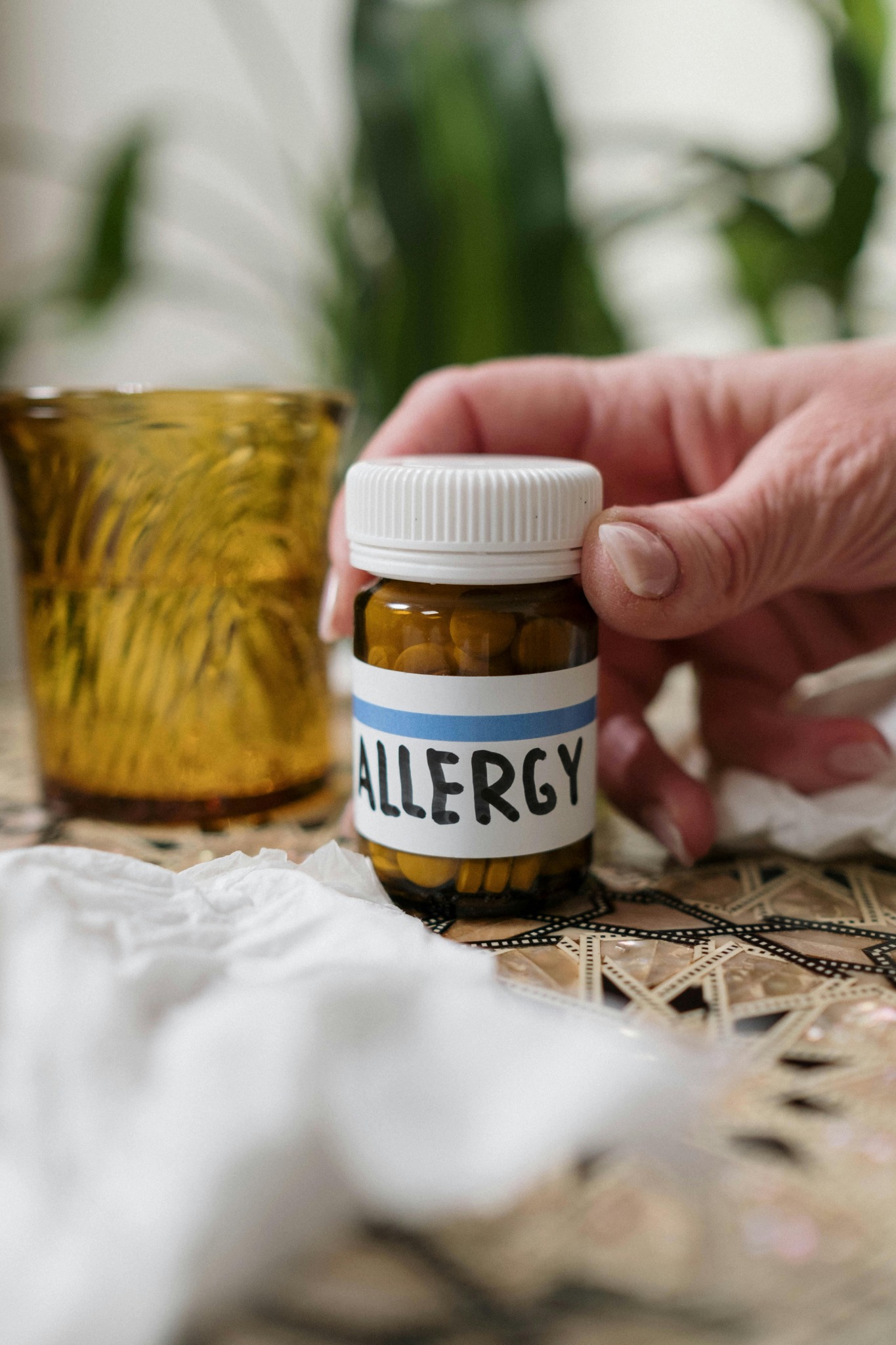 Bottle and capsules symbolizing nightly routine